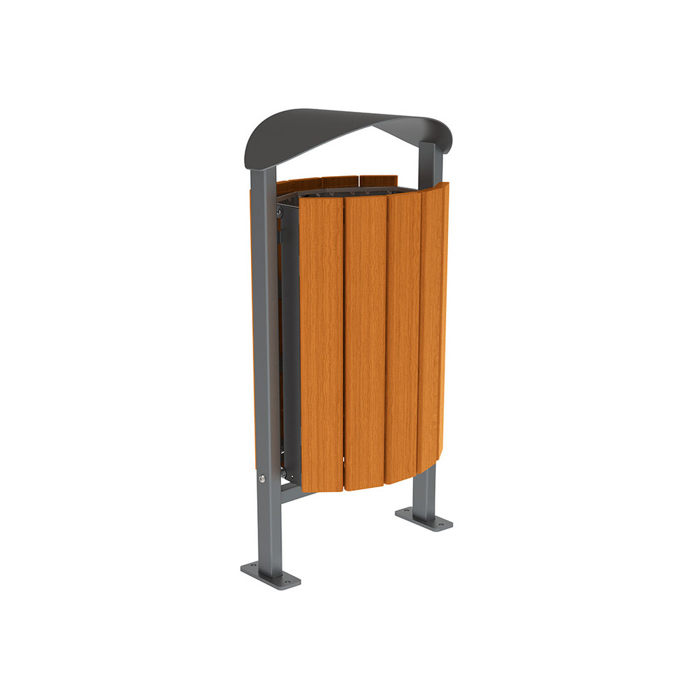 Corbeille Silaos acier et bois 50 litres Gris PROCITY - 594155.GPRO.CHEC