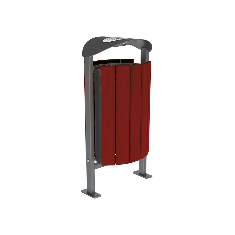 Corbeille Silaos acier et bois 50 litres Gris PROCITY - 594157.GPRO.ACAJ