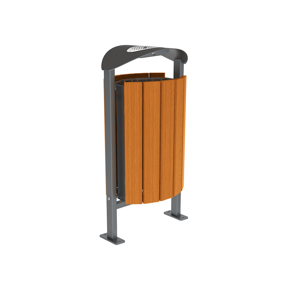 Corbeille Silaos acier et bois 50 litres Gris PROCITY - 594157.GPRO.CHEC