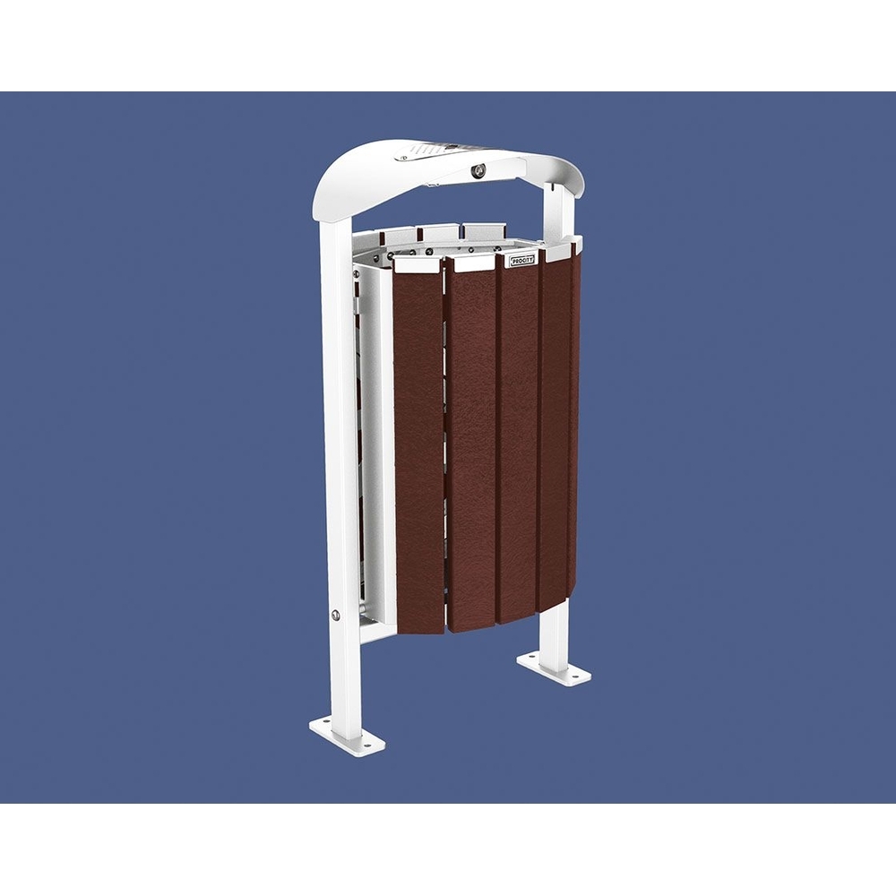 Corbeille Silaos acier et plastique recyclé 50 litres RAL9010 - cendrier - Sur platines - PROCITY - 594159.9010