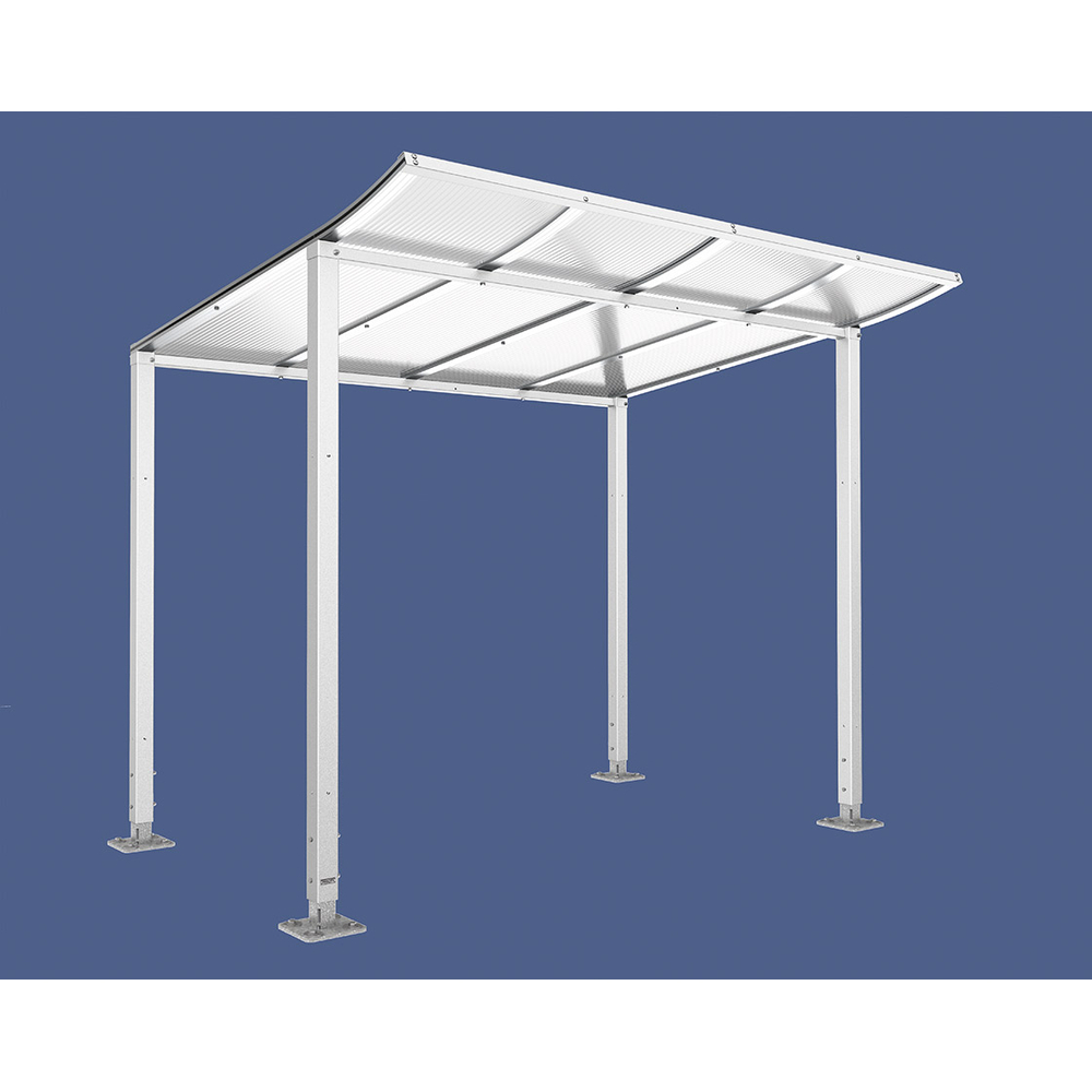 Abri vélos Modulo bardages en verre RAL9010 - Sans bardage - Sur platines - Prof 2000mm - PROCITY - 599173.9010