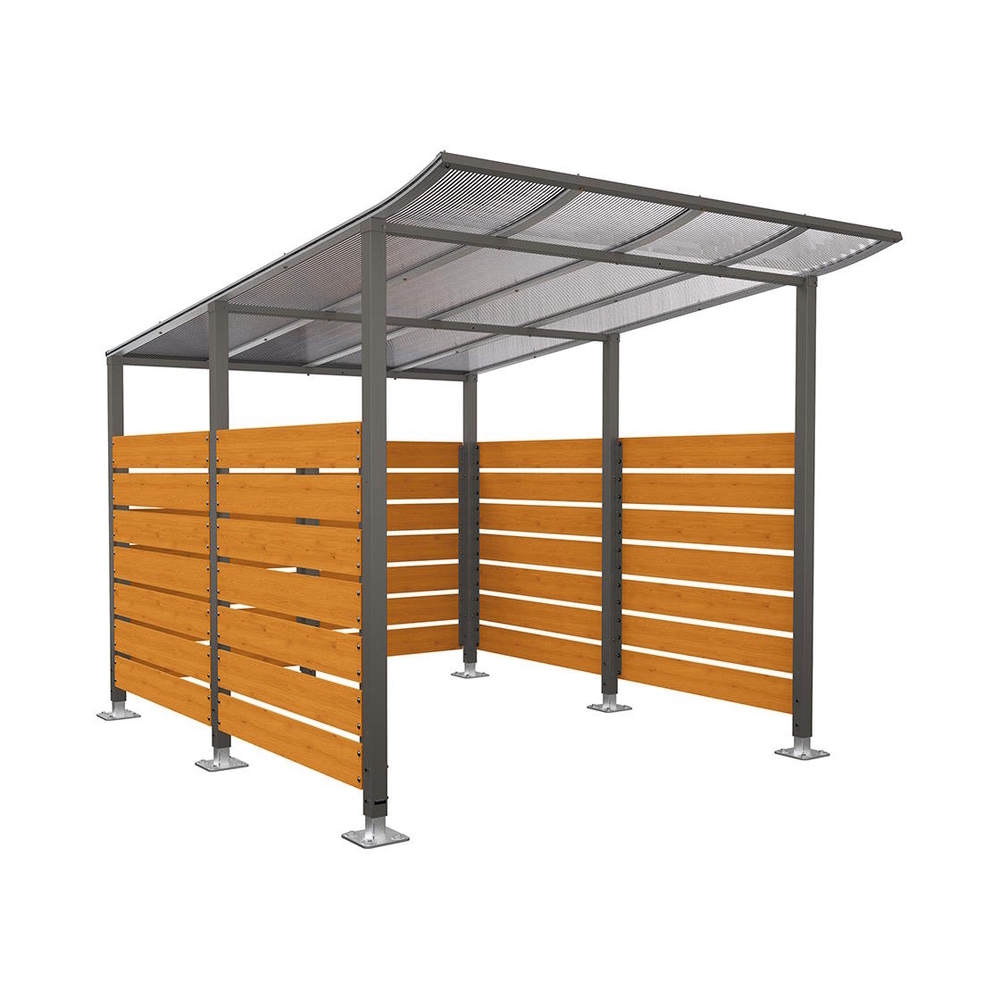 Abri vélos Modulo bardages en stratifié compact Gris PROCITY - 599216.GPRO.CHEC