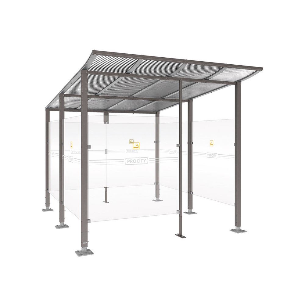 Abri fumeurs Modulo Gris PROCITY - 599574.GPRO
