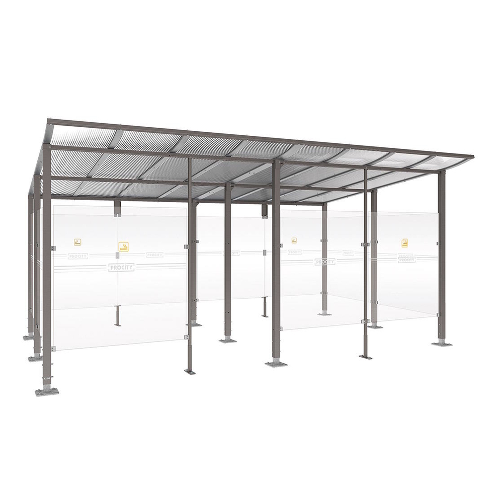 Abri fumeurs Modulo Gris PROCITY - 599575.GPRO