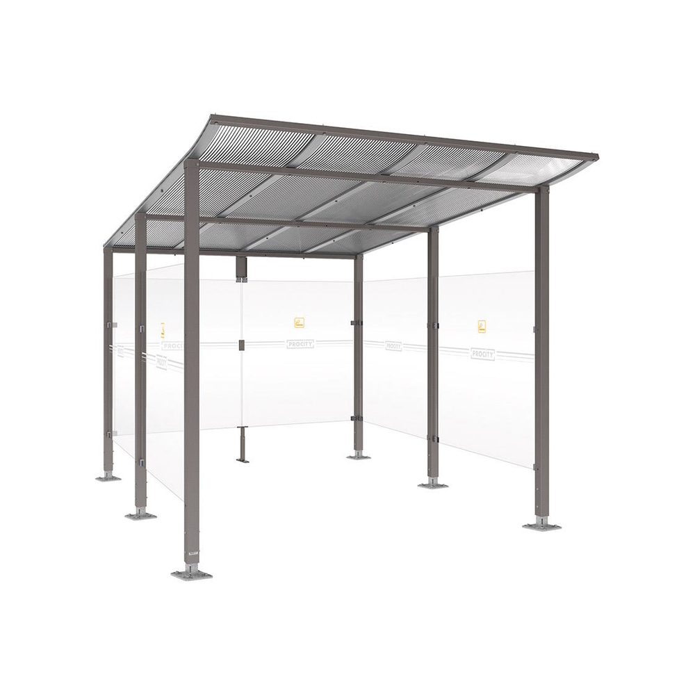 Abri fumeurs Modulo Gris PROCITY - 599576.GPRO