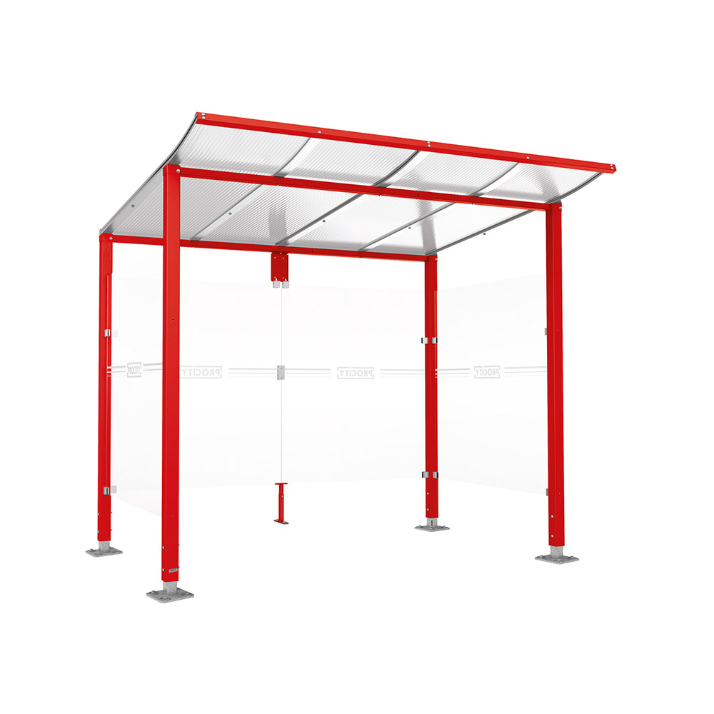 Station bus Modulo RAL3020 - 2500 mm - Deux bardages latéraux - Sur platines - PROCITY - 599670.3020