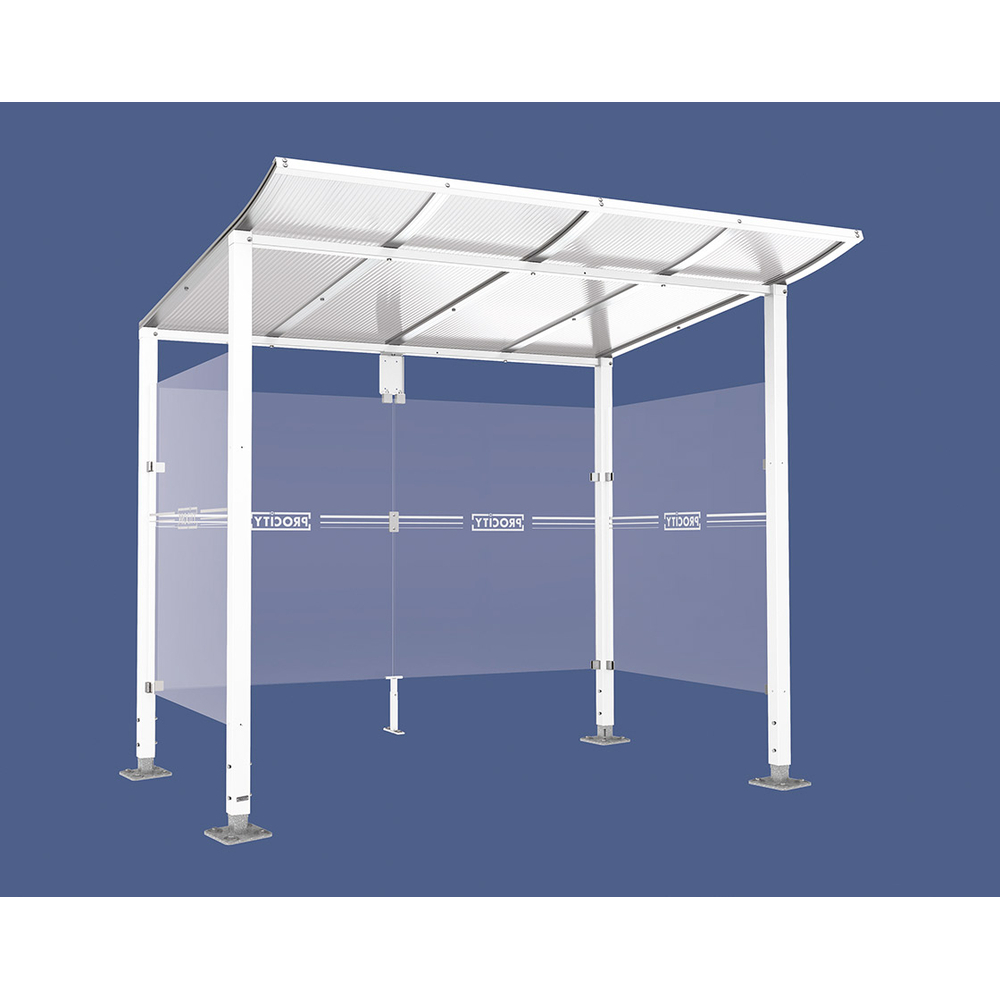 Station bus Modulo RAL9010 - 2500 mm - Deux bardages latéraux - Sur platines - PROCITY - 599670.9010
