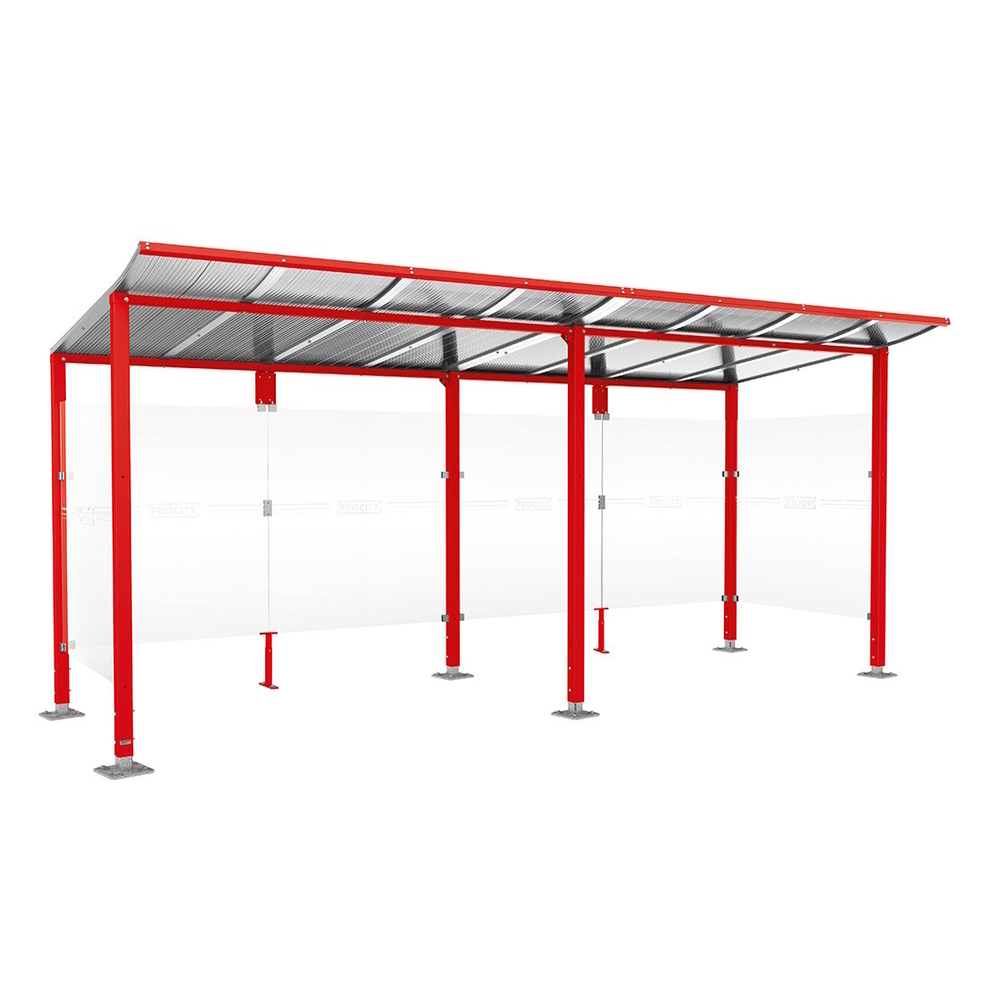 Station bus Modulo RAL3020 - 5000 mm - Deux bardages latéraux - Sur platines - PROCITY - 599671.3020