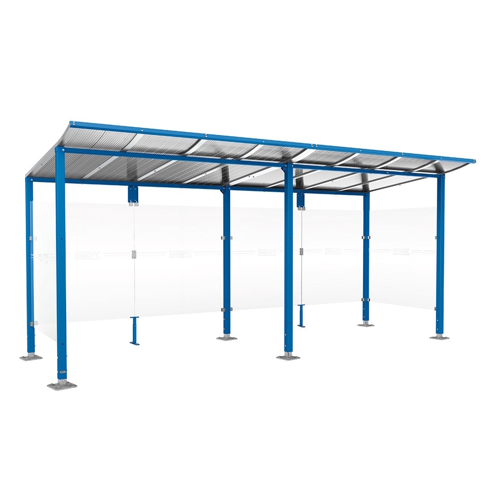 Station bus Modulo RAL5010 - 5000 mm - Deux bardages latéraux - Sur platines - PROCITY - 599671.5010