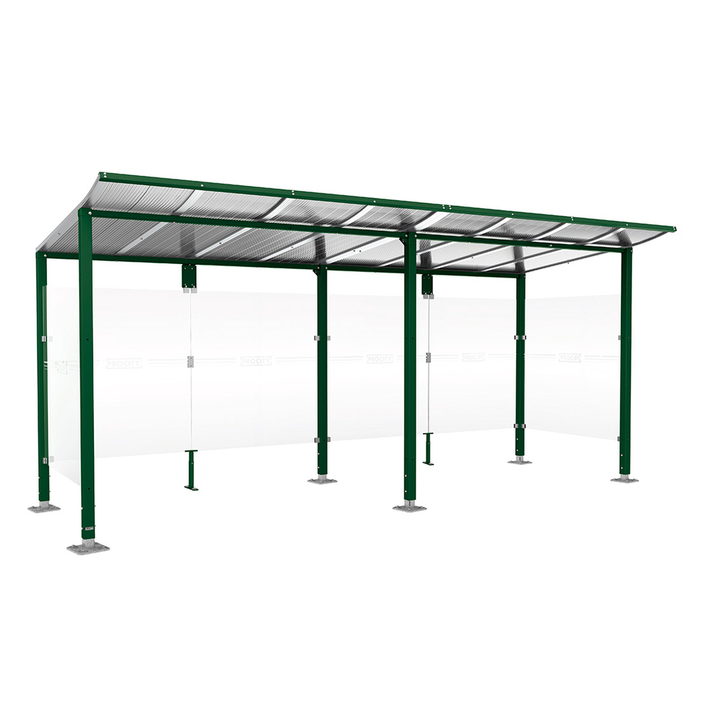 Station bus Modulo RAL6005 - 5000 mm - Deux bardages latéraux - Sur platines - PROCITY - 599671.6005