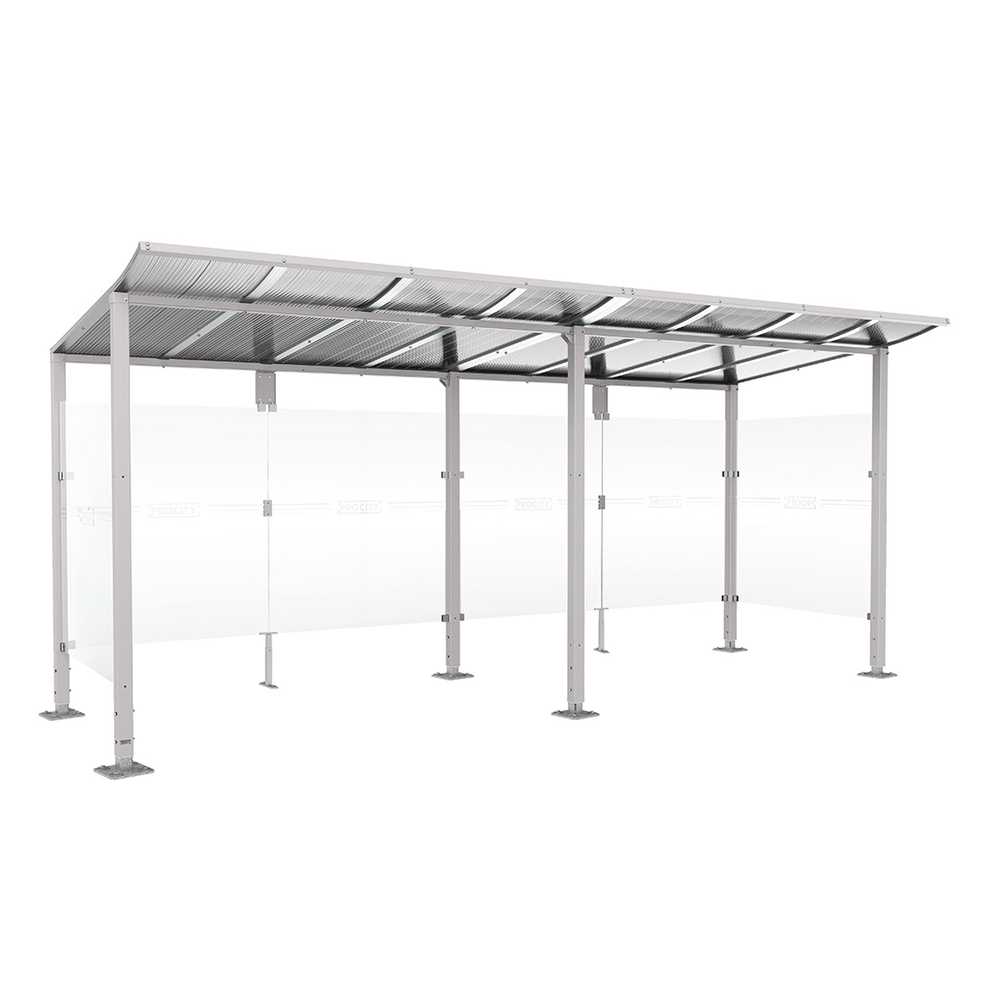 Station bus Modulo RAL7044 - 5000 mm - Deux bardages latéraux - Sur platines - PROCITY - 599671.7044