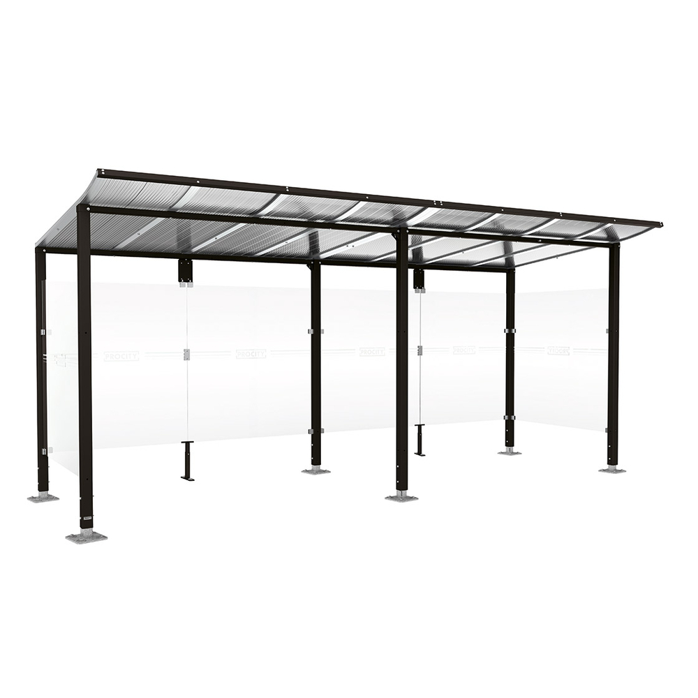 Station bus Modulo RAL9005 - 5000 mm - Deux bardages latéraux - Sur platines - PROCITY - 599671.9005