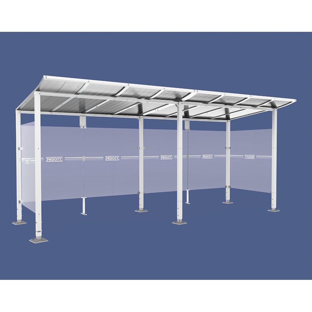 Station bus Modulo RAL9010 - 5000 mm - Deux bardages latéraux - Sur platines - PROCITY - 599671.9010