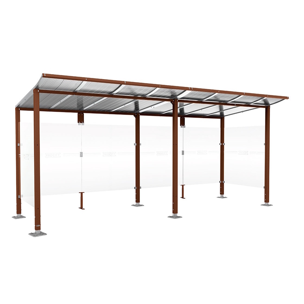 Station bus Modulo Aspect Corten - 5000 mm - Deux bardages latéraux - Sur platines - PROCITY - 599671.S025
