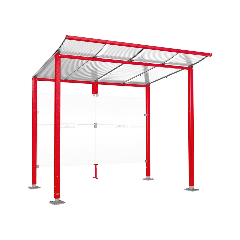 Station bus Modulo RAL3020 - 2500 mm - Sans bardage latéral - Sur platines - PROCITY - 599674.3020
