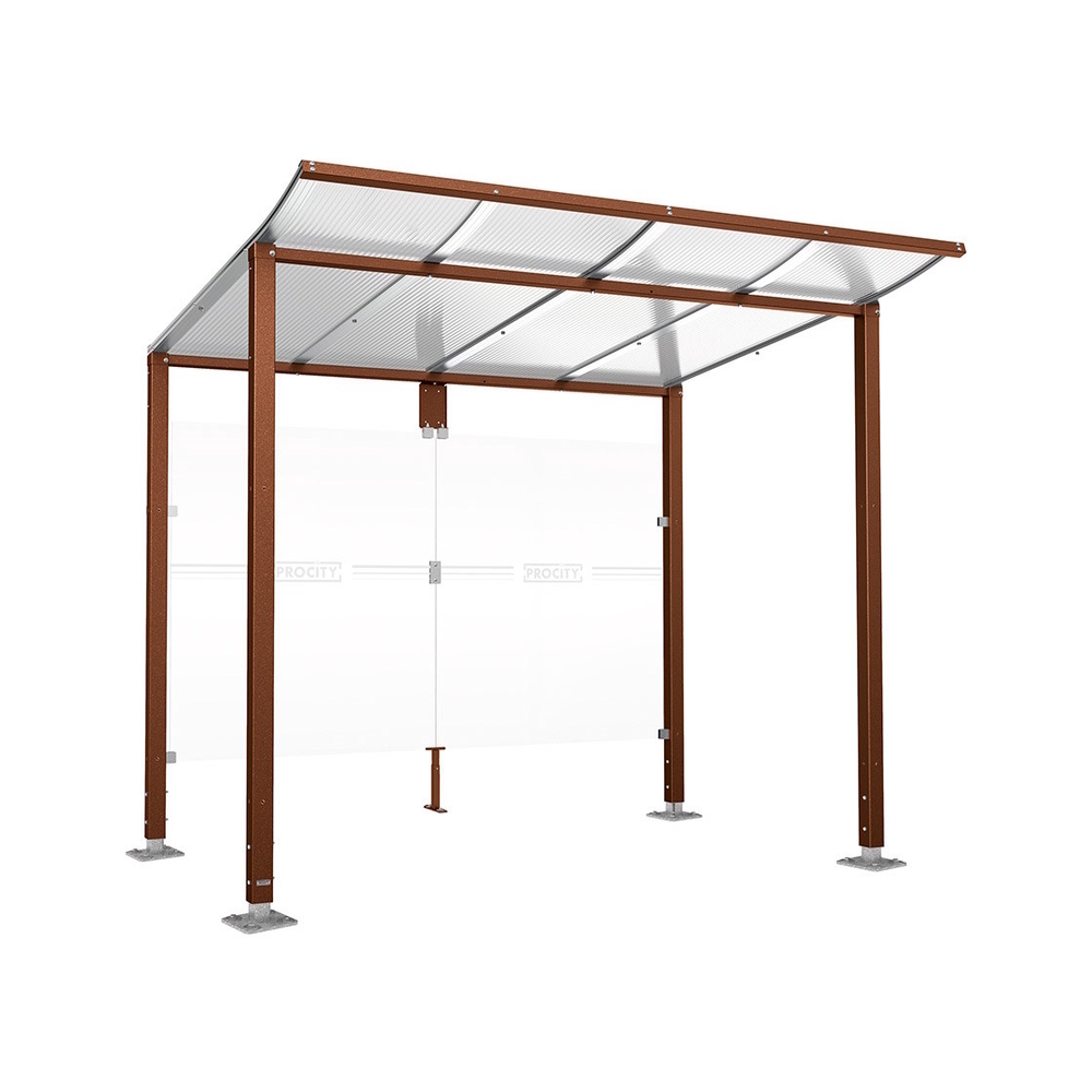 Station bus Modulo Aspect Corten - 2500 mm - Sans bardage latéral - Sur platines - PROCITY - 599674.S025