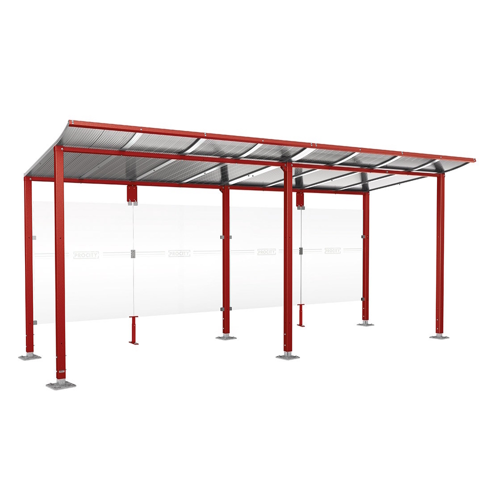 Station bus Modulo RAL3004 - 5000 mm - Sans bardage latéral - Sur platines - PROCITY - 599675.3004