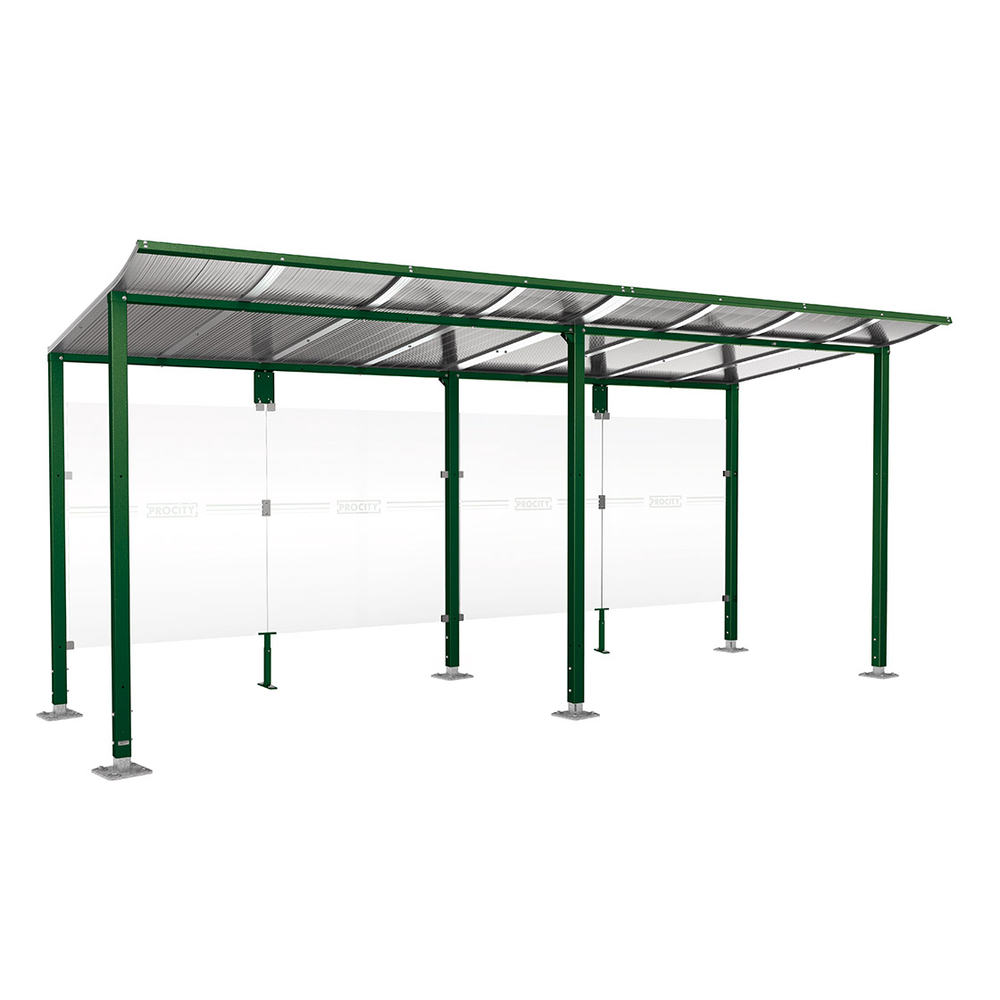 Station bus Modulo RAL6005 - 5000 mm - Sans bardage latéral - Sur platines - PROCITY - 599675.6005
