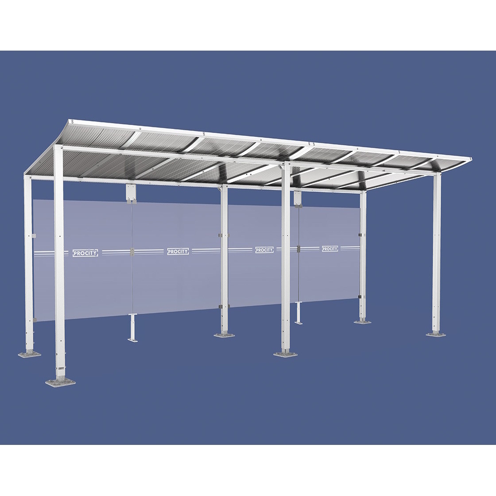 Station bus Modulo RAL9010 - 5000 mm - Sans bardage latéral - Sur platines - PROCITY - 599675.9010