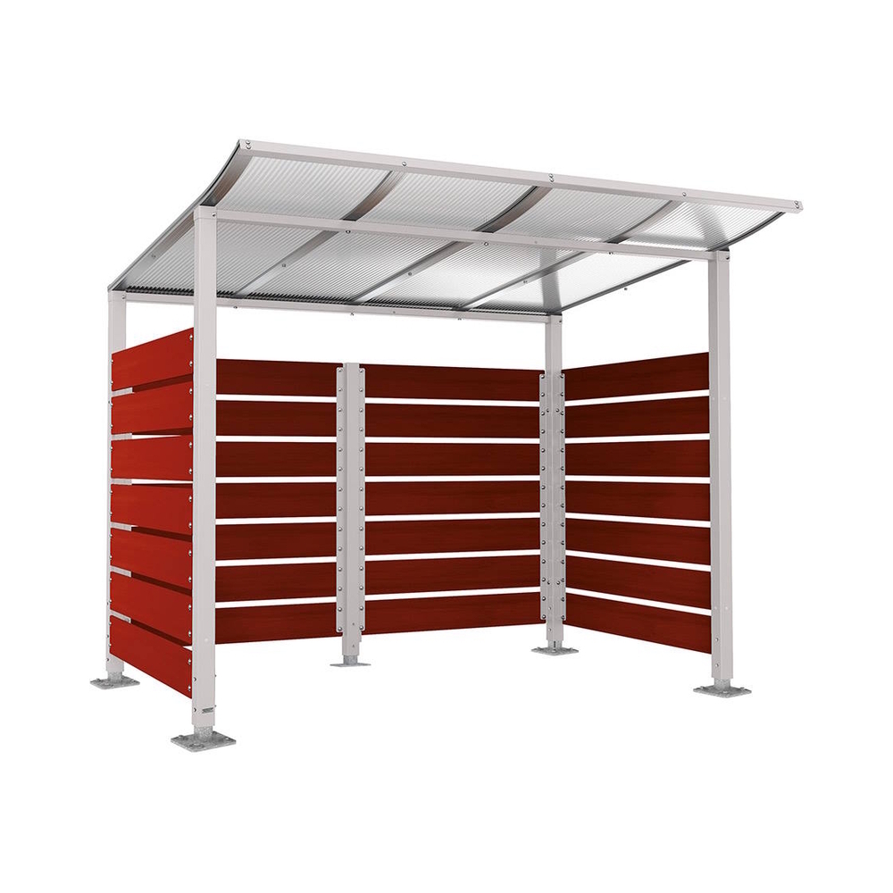 Abri conteneurs Modulo RAL7044 - Stratifié acajou - Sur platines - Larg 2500mm Prof 2000mm - PROCITY - 599780.7044.ACAJ