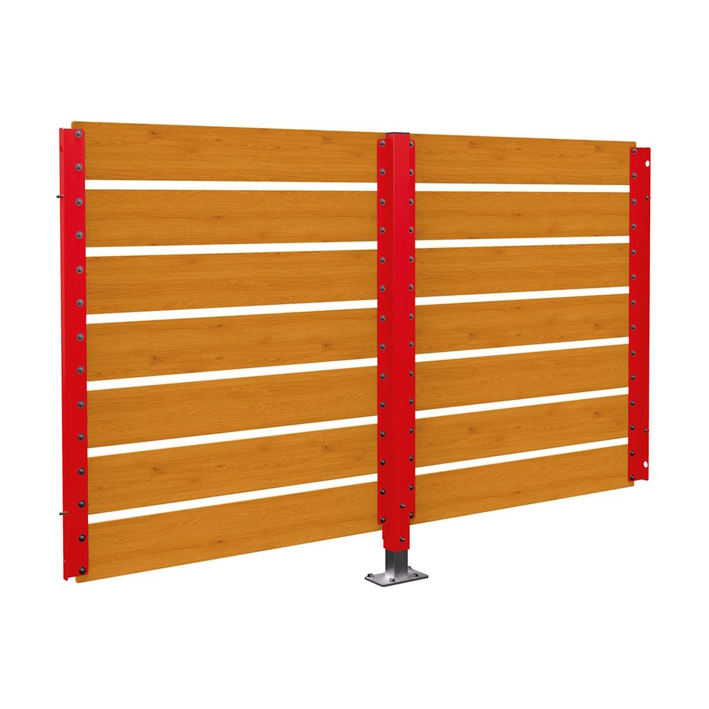 Bardage de retour avant 2500mm pour abri conteneurs Modulo RAL3020 - Stratifié chêne clair - Sur platines - PROCITY - 599788.3020.CHEC