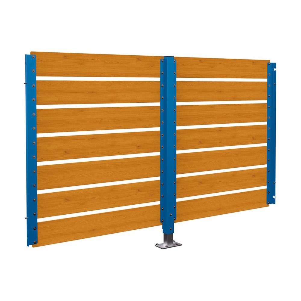Bardage de retour avant 2500mm pour abri conteneurs Modulo RAL5010 - Stratifié chêne clair - Sur platines - PROCITY - 599788.5010.CHEC