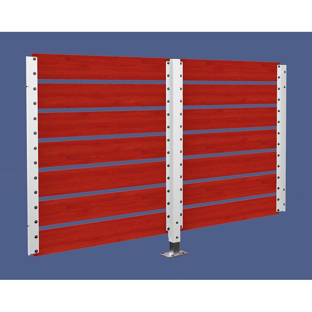 Bardage de retour avant 2500mm pour abri conteneurs Modulo RAL9010 - Stratifié acajou - Sur platines - PROCITY - 599788.9010.ACAJ