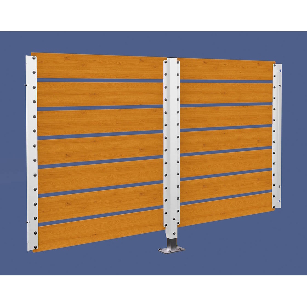Bardage de retour avant 2500mm pour abri conteneurs Modulo RAL9010 - Stratifié chêne clair - Sur platines - PROCITY - 599788.9010.CHEC