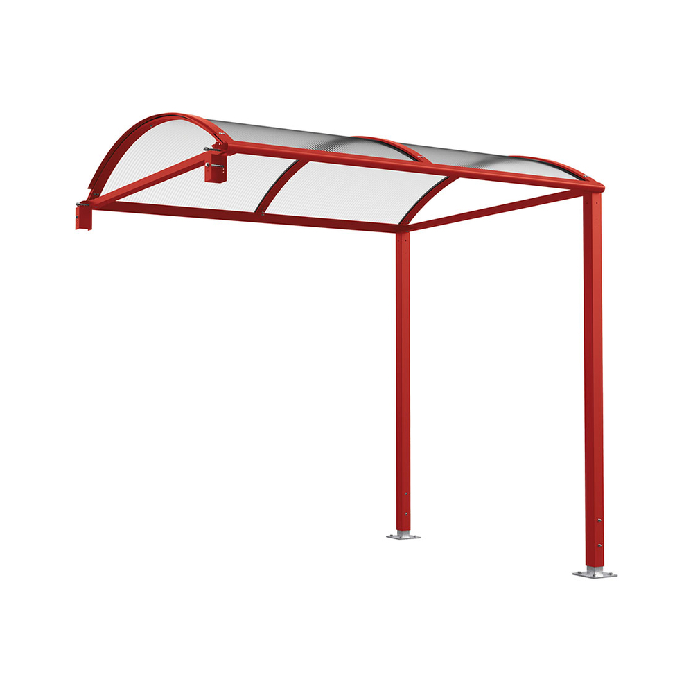 Passage couvert Voûte M sans bardages en polycarbonate RAL3004 - Sans éclairage LED - PROCITY - 599803.3004