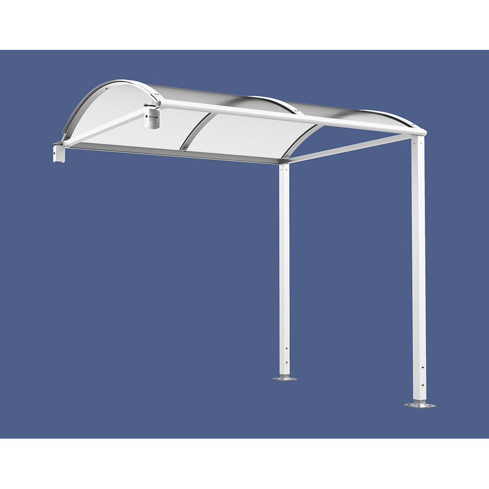 Passage couvert Voûte M sans bardages en polycarbonate RAL9010 - Sans éclairage LED - PROCITY - 599803.9010