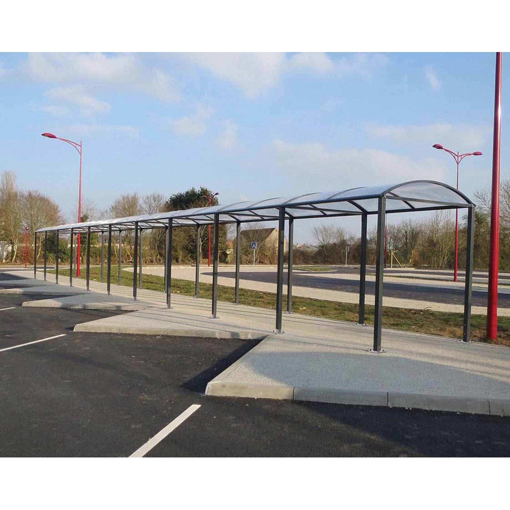 Passage couvert Voûte M sans bardages en polycarbonate Gris PROCITY - 599803.GPRO