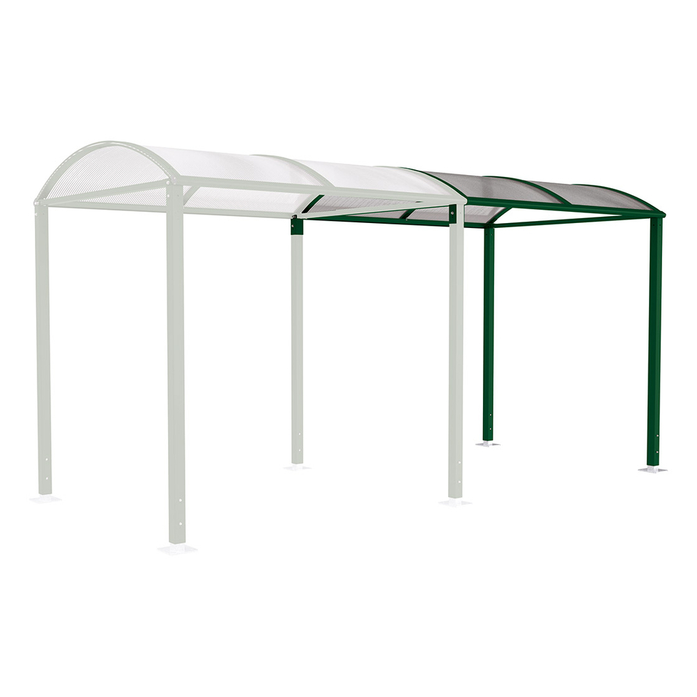 Passage couvert Voûte M sans bardages en verre RAL6005 - PROCITY - 599805.6005