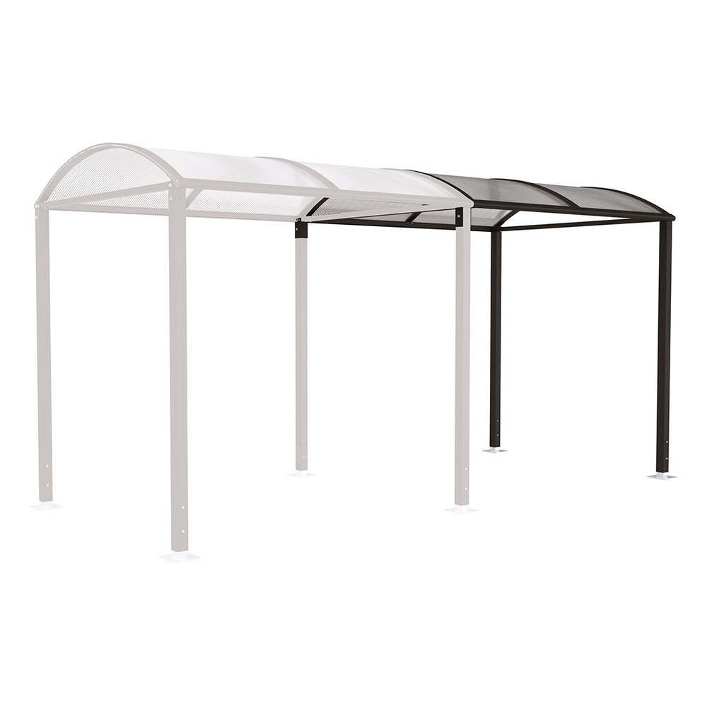 Passage couvert Voûte M sans bardages en verre RAL9005 - PROCITY - 599805.9005