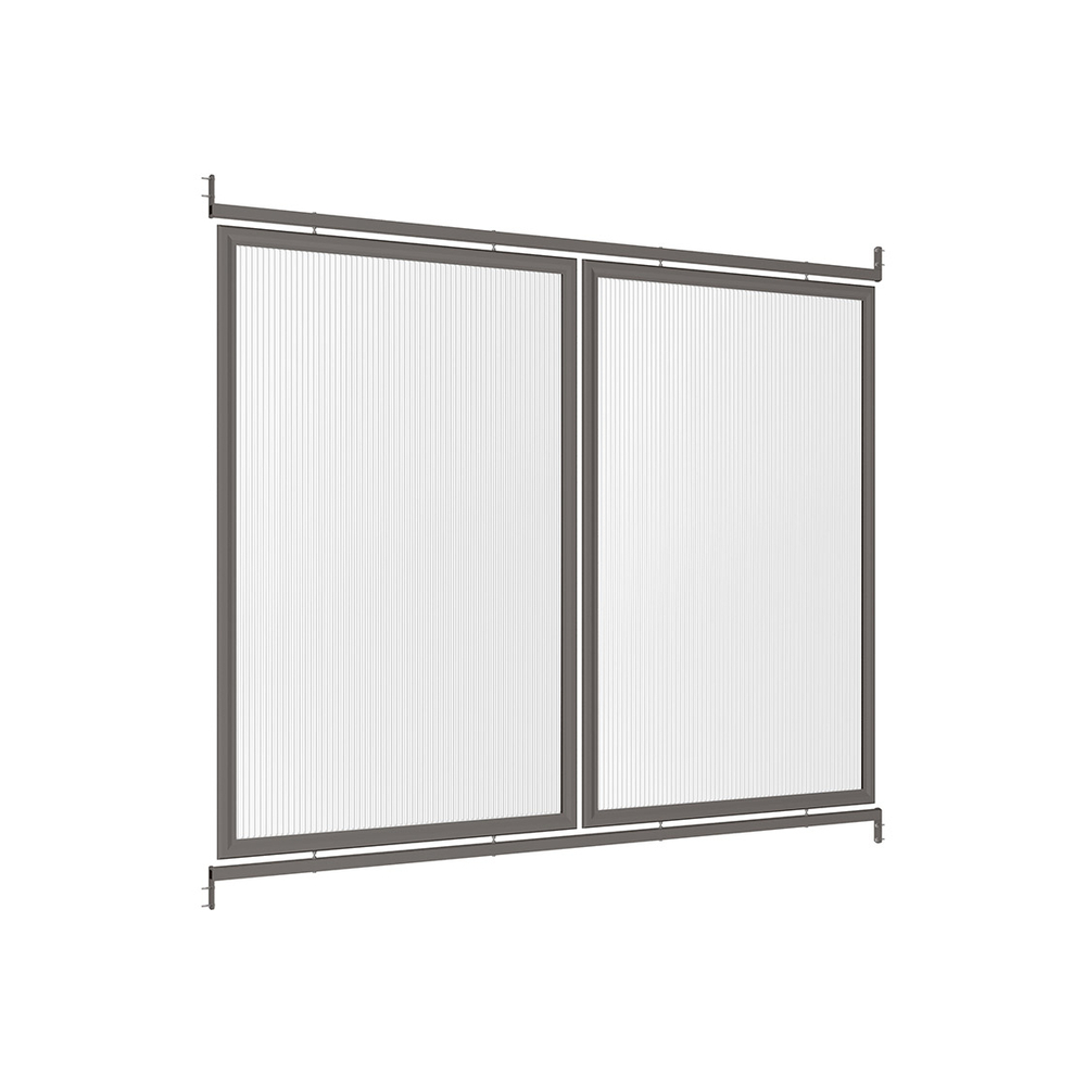 Bardage latéral pour passages couverts Milan & Voûte M en polycarbonate RAL7044 - Module initial - PROCITY - 599810.7044