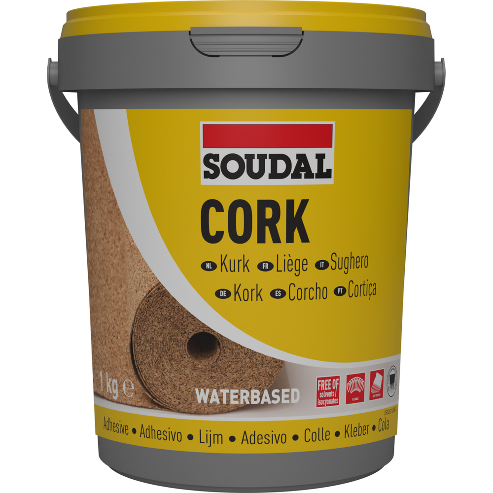 6 pots 1 kg colle pour liège 22a - SOUDAL - 100014