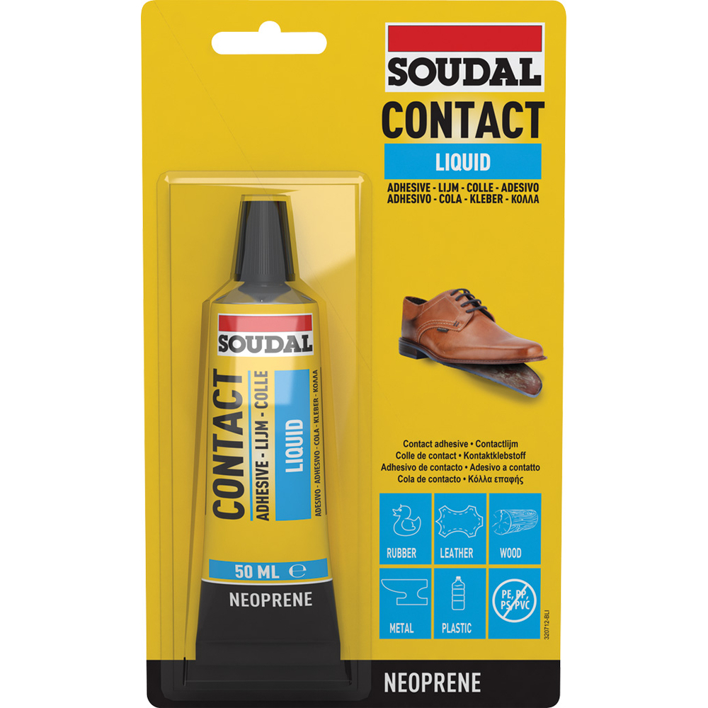 10 tubes en blister 50 ml colle néoprène liquide 44a - SOUDAL - 100033