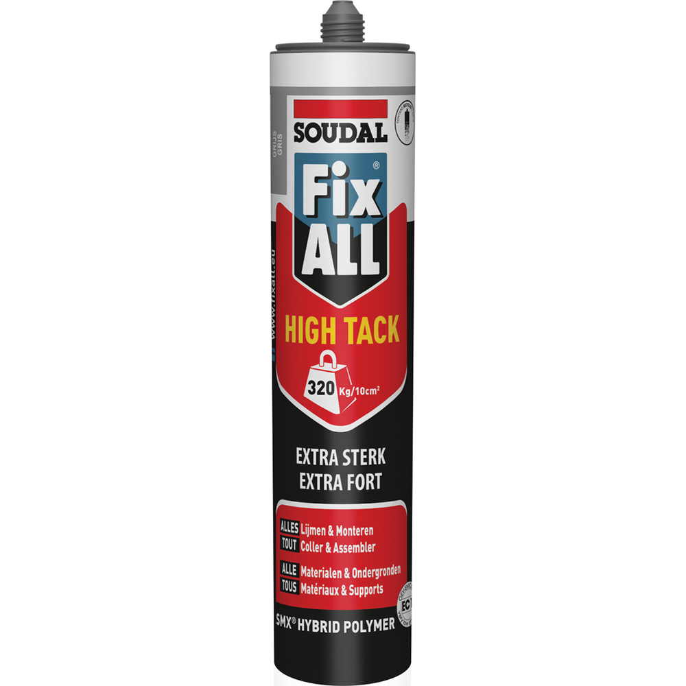 12 cartouches 290 ml fix all high tack gris - SOUDAL - 100270