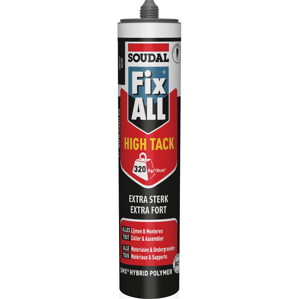 12 cartouches 290 ml fix all high tack noir - SOUDAL - 100272