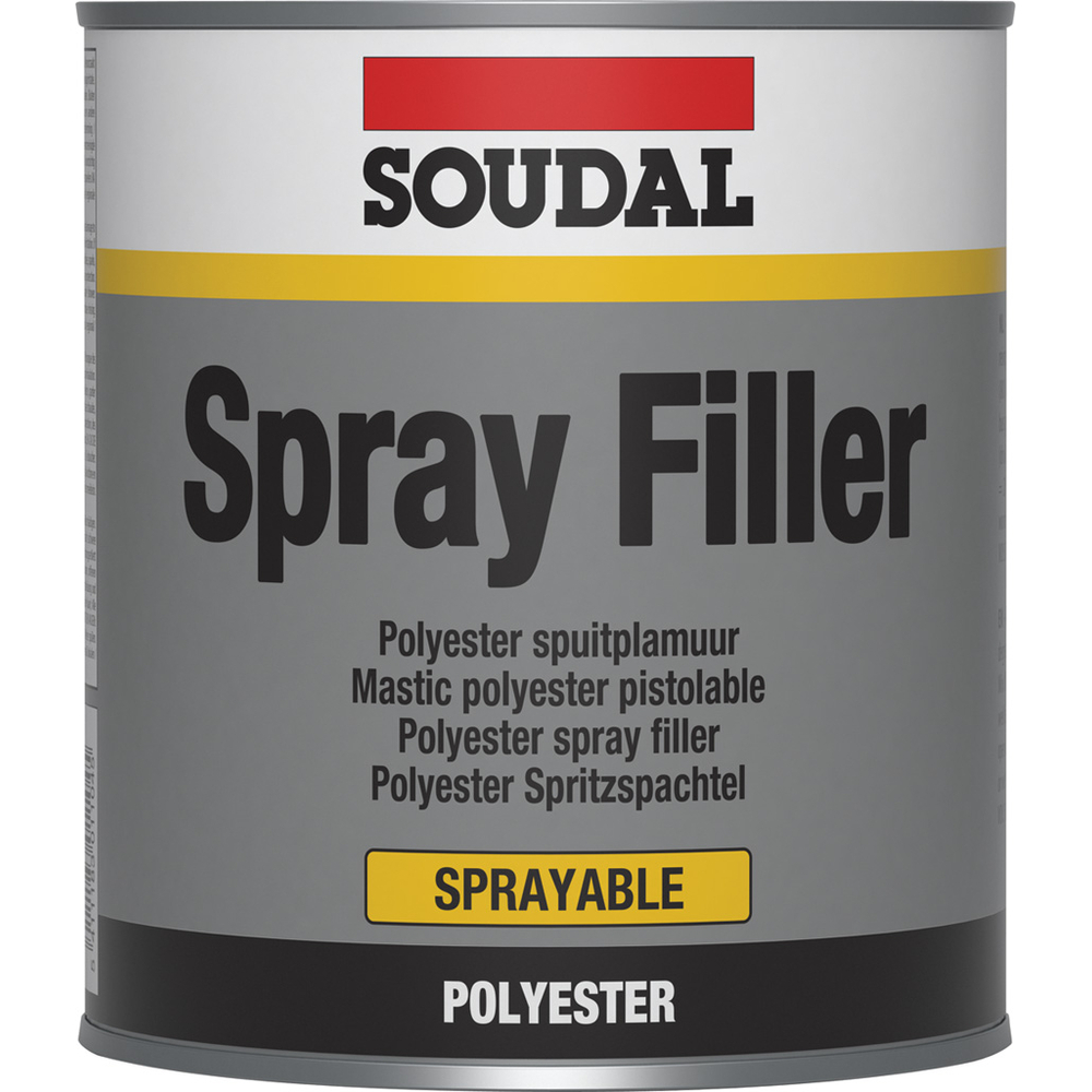 6 boîtes métalliques 1L spray filler gris - SOUDAL - 100315