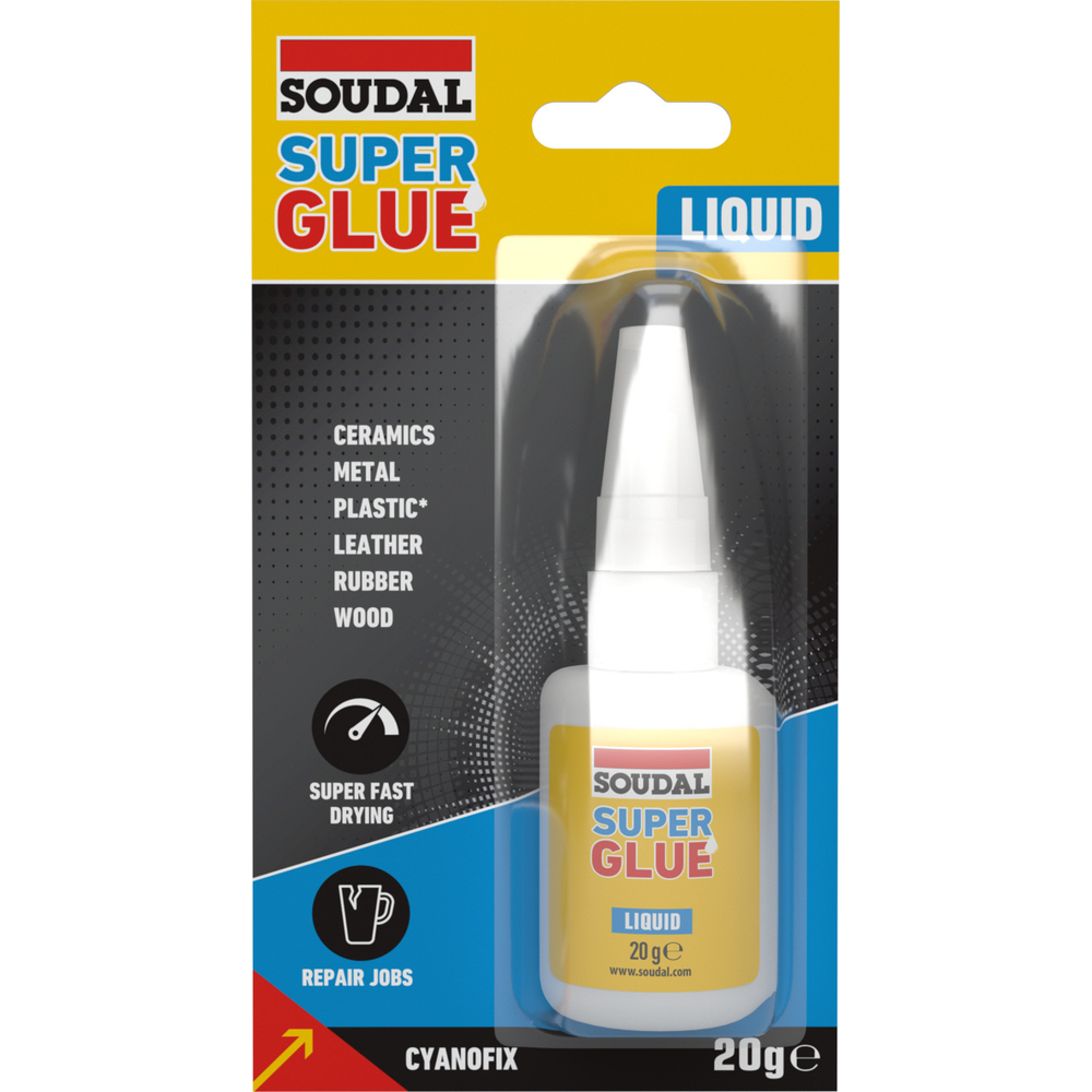 12 cartouches 20 gr soudal super glue liquide - SOUDAL - 101125