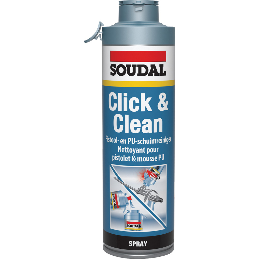 12 aérosols 500ml de nettoyant click & fix & clean incolore - SOUDAL - 103357