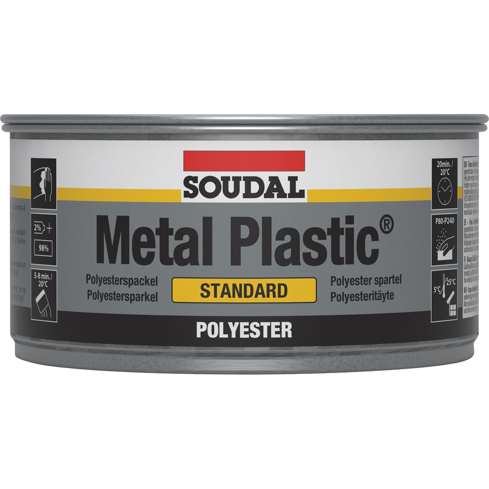 12 boîtes métalliques 250 gr metal plastic bois, metaux, polyester - SOUDAL - 103419
