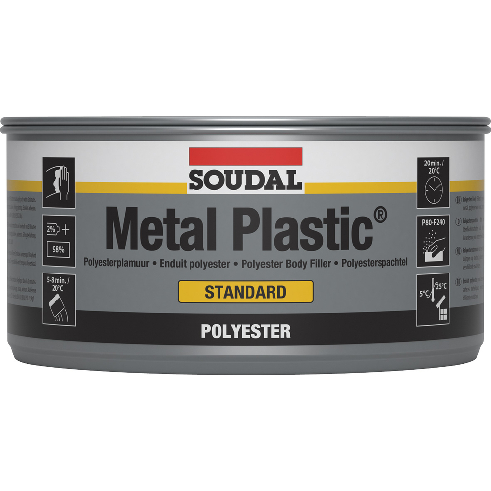 12 boîtes métalliques 1 kg metal plastique gris - SOUDAL - 103420