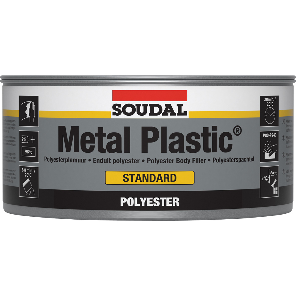 6 boîtes métalliques 2 kg metal plastique gris - SOUDAL - 103421