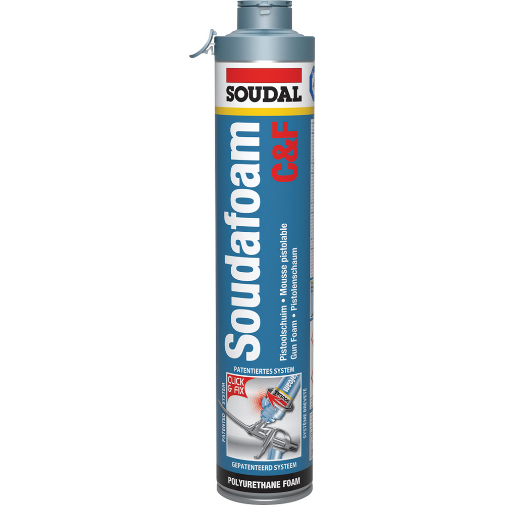 12 aérosols 750ml de SOUDAFOAM pistolable click & fix - B3 beige - SOUDAL - 106741