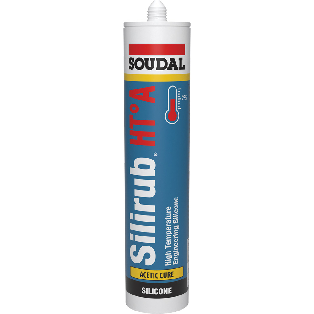15 cartouches 300 ml SILIRUB ht°-acetique noir - SOUDAL - 108265