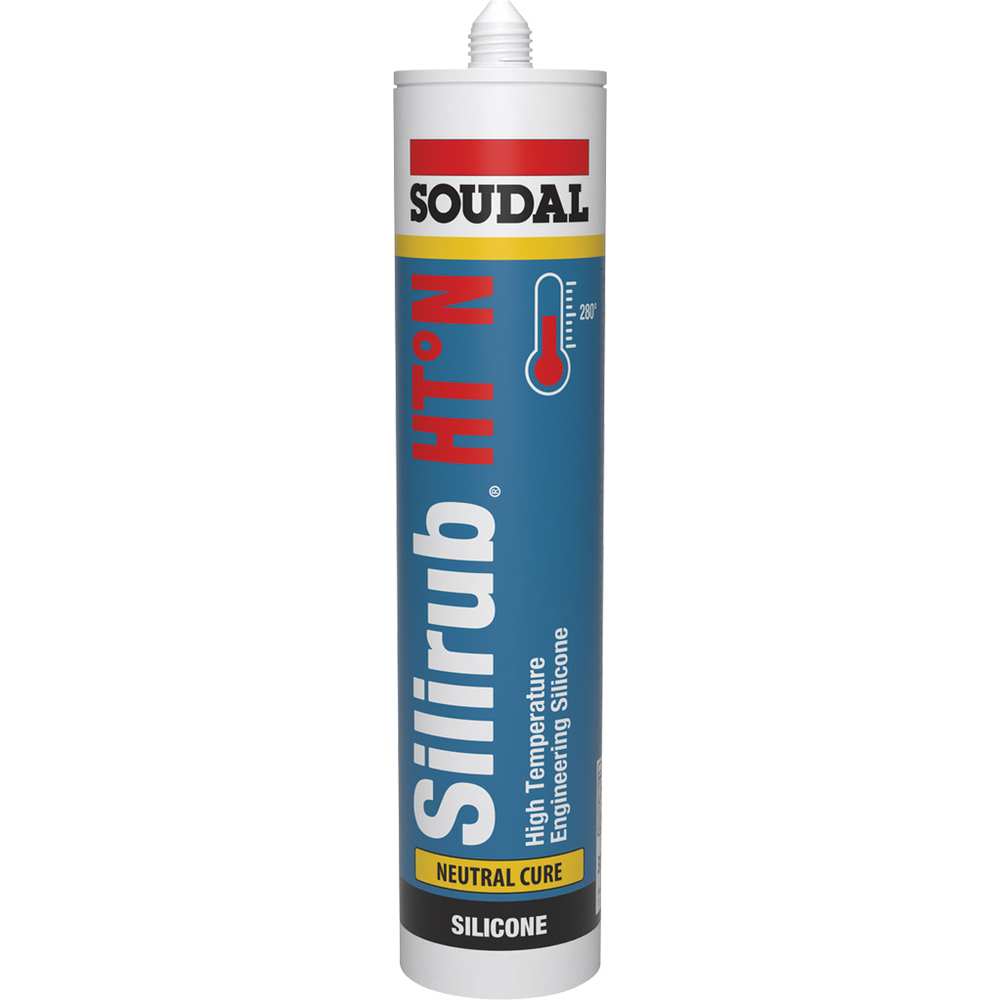 15 cartouches 300 ml SILIRUB ht°- neutre noir - SOUDAL - 108266