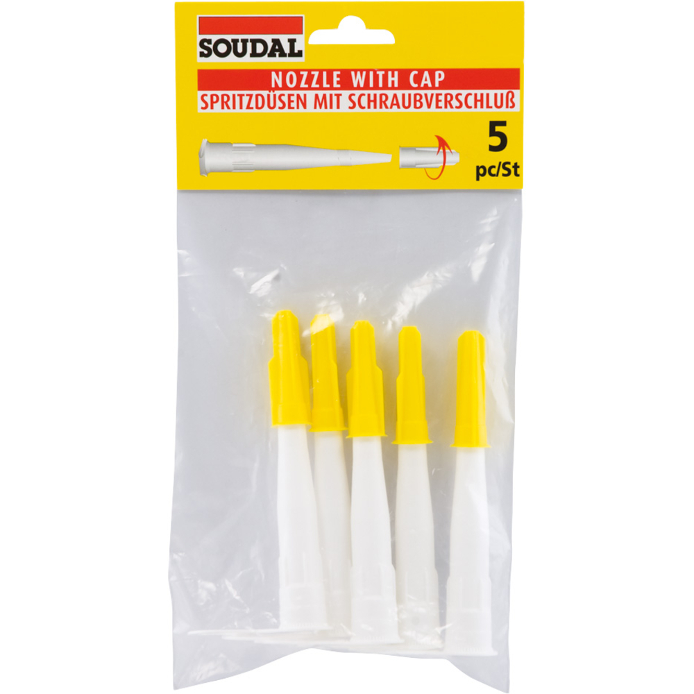 12 sachets de 5 canule bouchon jaune - SOUDAL - 108762