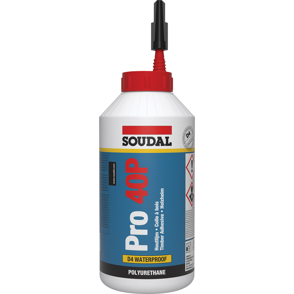 6 biberons 750gr de colle à bois brune résistante à l'eau pro 40p - SOUDAL - 108766