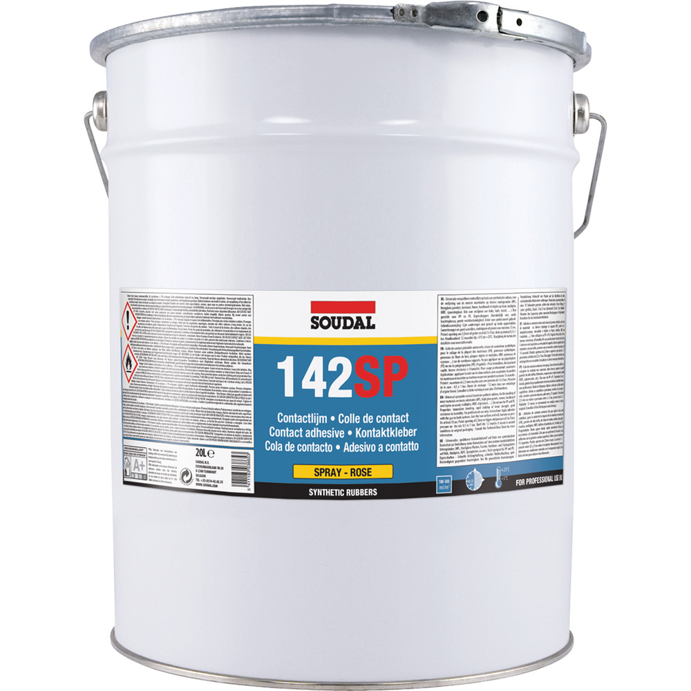 Seau 20L soudal 142sp colle néoprène pistolable rose - SOUDAL - 109777